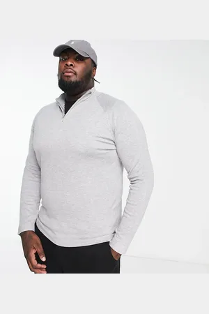 River Island River Island Big & Tall half zip jumper in marl