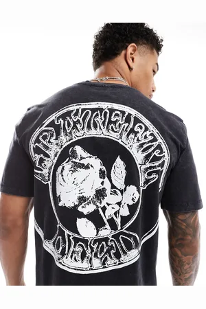 Bershka Grateful Dead graphic t-shirt in charcoal
