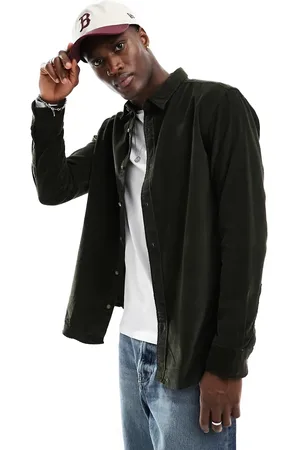 SELECTED Cord overshirt in dark