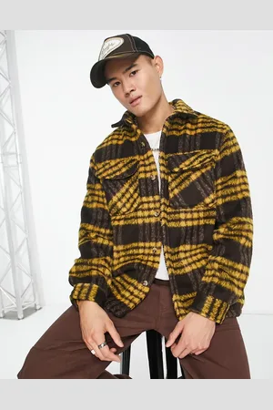 Pull&Bear Checked overshirt in brown