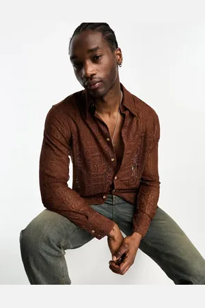 ASOS Lace shirt with 70s collar in
