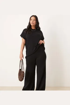 ASOS ASOS DESIGN Curve knitted slub trouser co-ord in