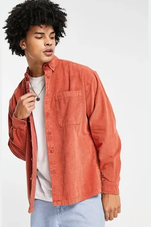 ASOS 90s oversized cord shirt in vintage washed rust