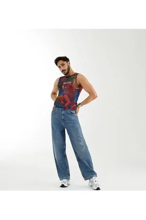 ASOS PRIDE genderless tank vest in printed mesh