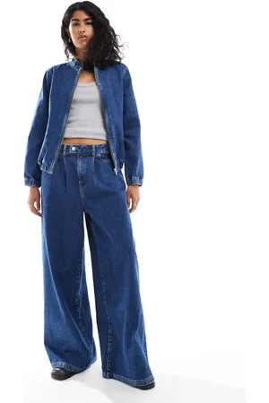 ASOS Front pleat jeans in indigo