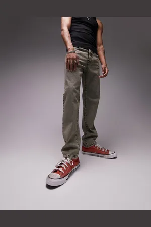 Topman Straight jeans in dark tinted grey