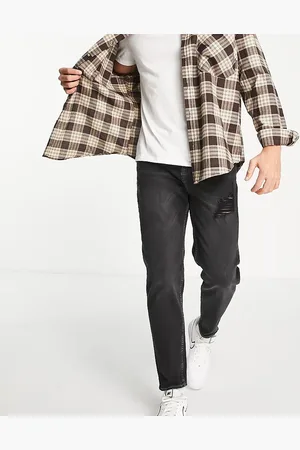 New Look Straight fit jeans with rip in washed