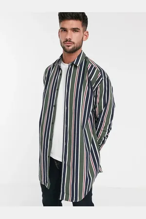 ASOS Oversized stripe shirt in longline