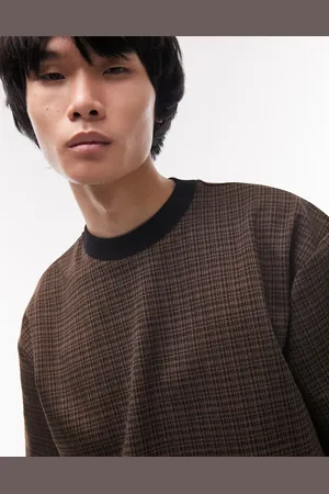 Topman Oversized checked t-shirt in