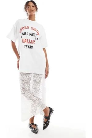 ASOS 2 in 1 T-shirt midi lace dress in with graphic print