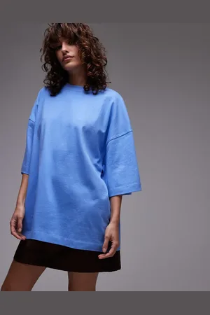 Topshop Oversized drop shoulder tee in cornflower