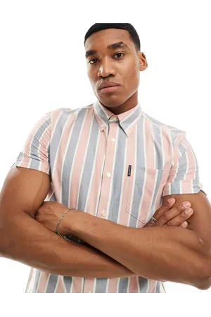 Ben Sherman Short sleeve oxford stripe shirt in light