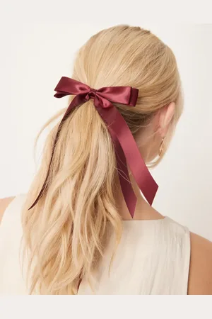 ASOS Hairband with bow detail in burgundy