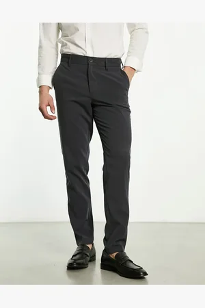 JACK & JONES Intelligence slim fit woven smart trouser in dark