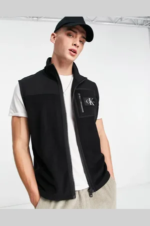 Calvin Klein Polar fleece blocking relaxed fit vest in