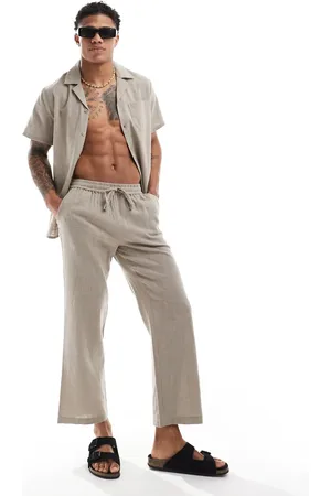 South Beach Textured weave beach trouser co-ord In