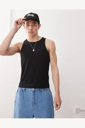 Reclaimed Ribbed racer vest in