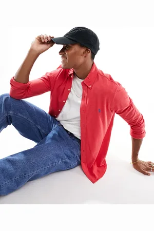 Ralph Lauren Icon logo button down pique shirt in marl