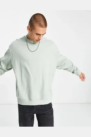 Weekday Oversized sweatshirt in sage exclusive at ASOS