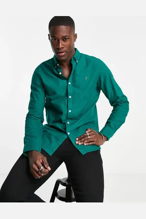 Farah Brewer slim fit cotton long sleeve shirt in