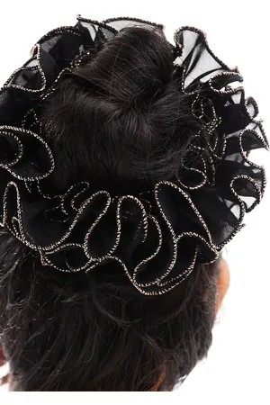 ASOS Scrunchie hairband with glitter contrast stitch detail in
