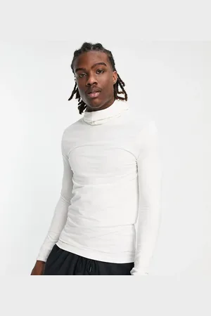 COLLUSION Long sleeve t-shirt with balaclava in ecru