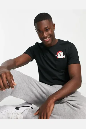 JACK & JONES Originals Christmas t-shirt with pocket in black
