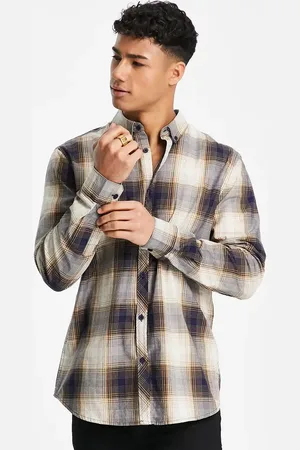 Threadbare Check shirt in beige