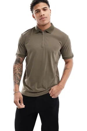 SELECTED Half zip polo in