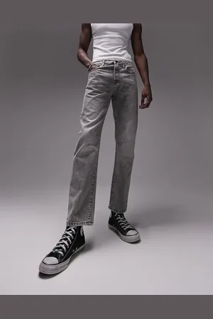 Topman Straight jeans in bleach grey
