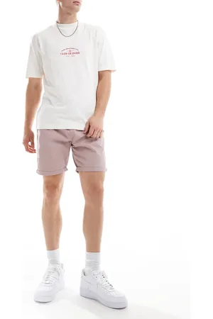 Brave Soul Chino shorts with elasticated waist in dusty