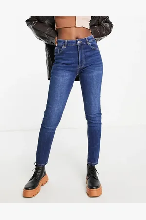 Bershka High waist skinny jean in dark