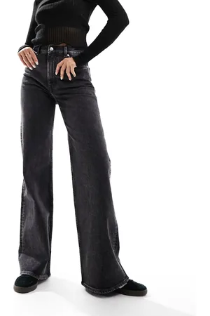 & OTHER STORIES High waist wide leg jeans in salt and pepper
