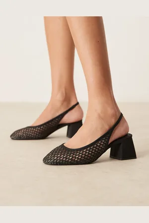 ASOS Sugar slingback mid heeled shoes in weave