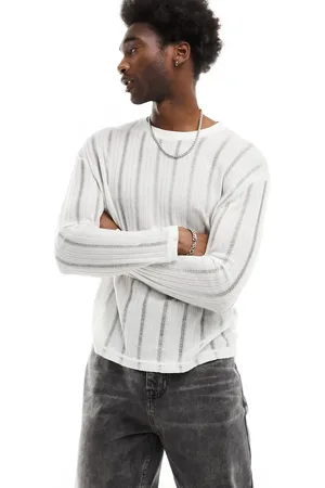 Pull&Bear Ladder knitted long sleeve t-shirt in