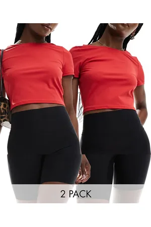 Pieces® 2 pack seamless legging shorts in