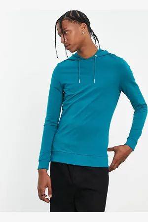ASOS Muscle hoodie in teal