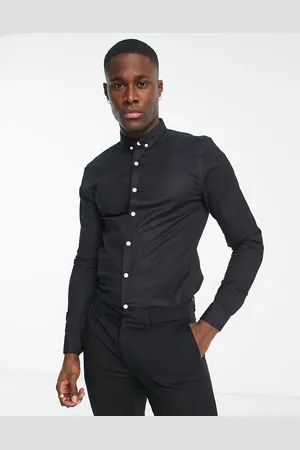 New Look Long sleeve muscle fit oxford shirt in