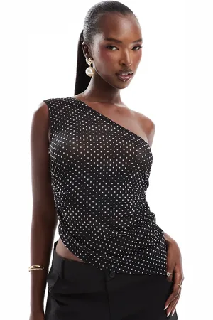 ASOS Spot flock asymmetric top in