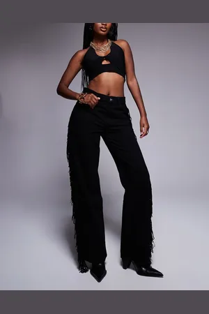 River Island Straight leg jean with tassel detailing in