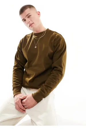 River Island Studio wool mix sweatshirt in dark khaki