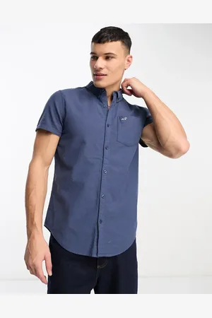 Hollister Icon logo short sleeve oxford shirt in