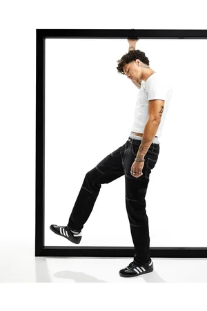 ASOS Straight carpenter jeans with contrast stitch in