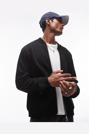 Topman Premium heavyweight sweat bomber jacket in