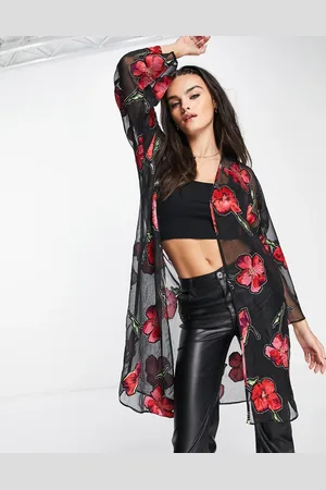 ASOS Kimono in premium floral burnout