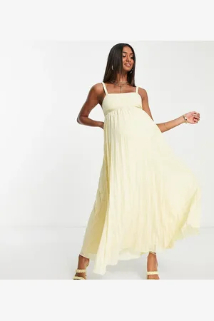 ASOS ASOS DESIGN Maternity elasticated pleated midi dress in pastel