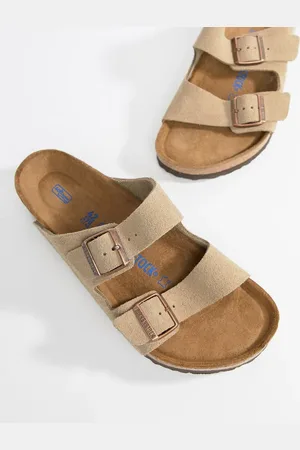 Birkenstock Arizona sandals in taupe suede