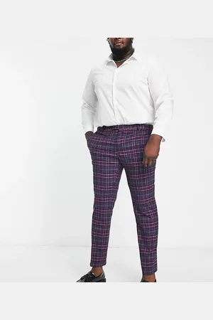 Twisted Tailor Plus ladd suit trousers in and pink tartan check