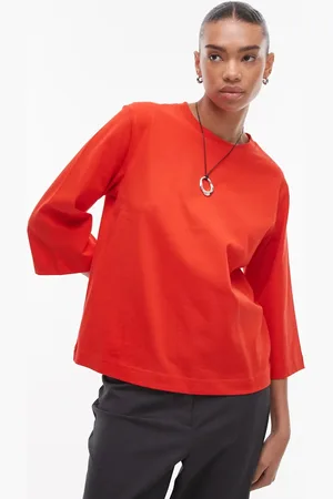 ARKET Heavyweight 3/4 sleeve t-shirt in red