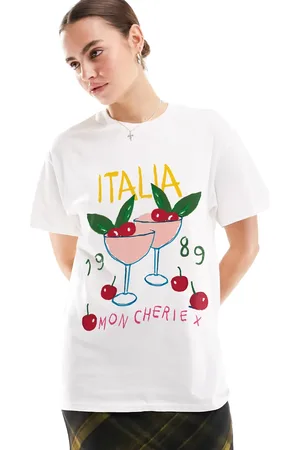 ASOS Oversized t-shirt with Italy cherry graphic in